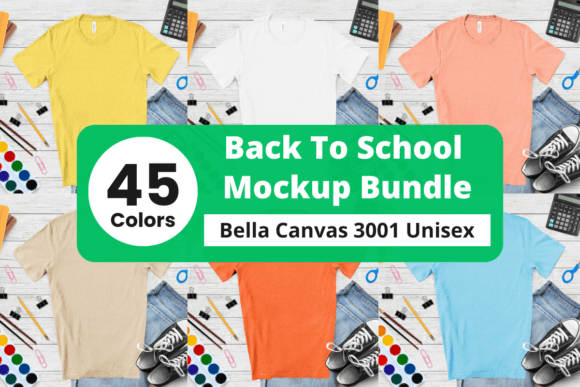 45 Bella Canvas Unisex Mockup Bundle: A Professional Tool for T-Shirt Designers
