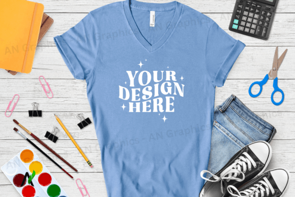 Bella Canvas 3005 V-Neck Mockup - 033: A Professional Design Tool for T-Shirt Creators