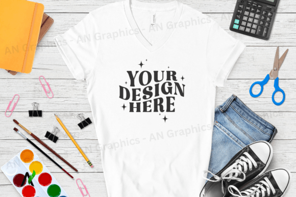 Bella Canvas 3005 V-Neck Mockup - 036: A Professional Tool for Design Showcasing