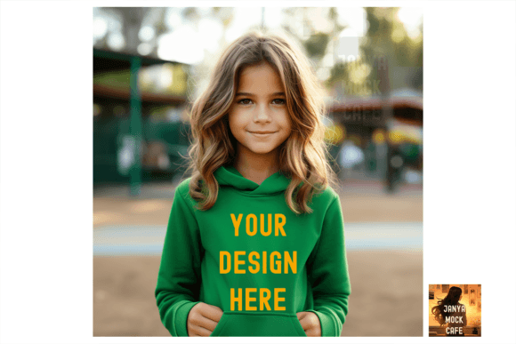 Kid Hoodie Grn 100 Days of School Mockup
