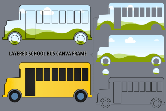 Layered School Bus Canva Frame: A Strategic Design Tool for Educational and Creative Projects